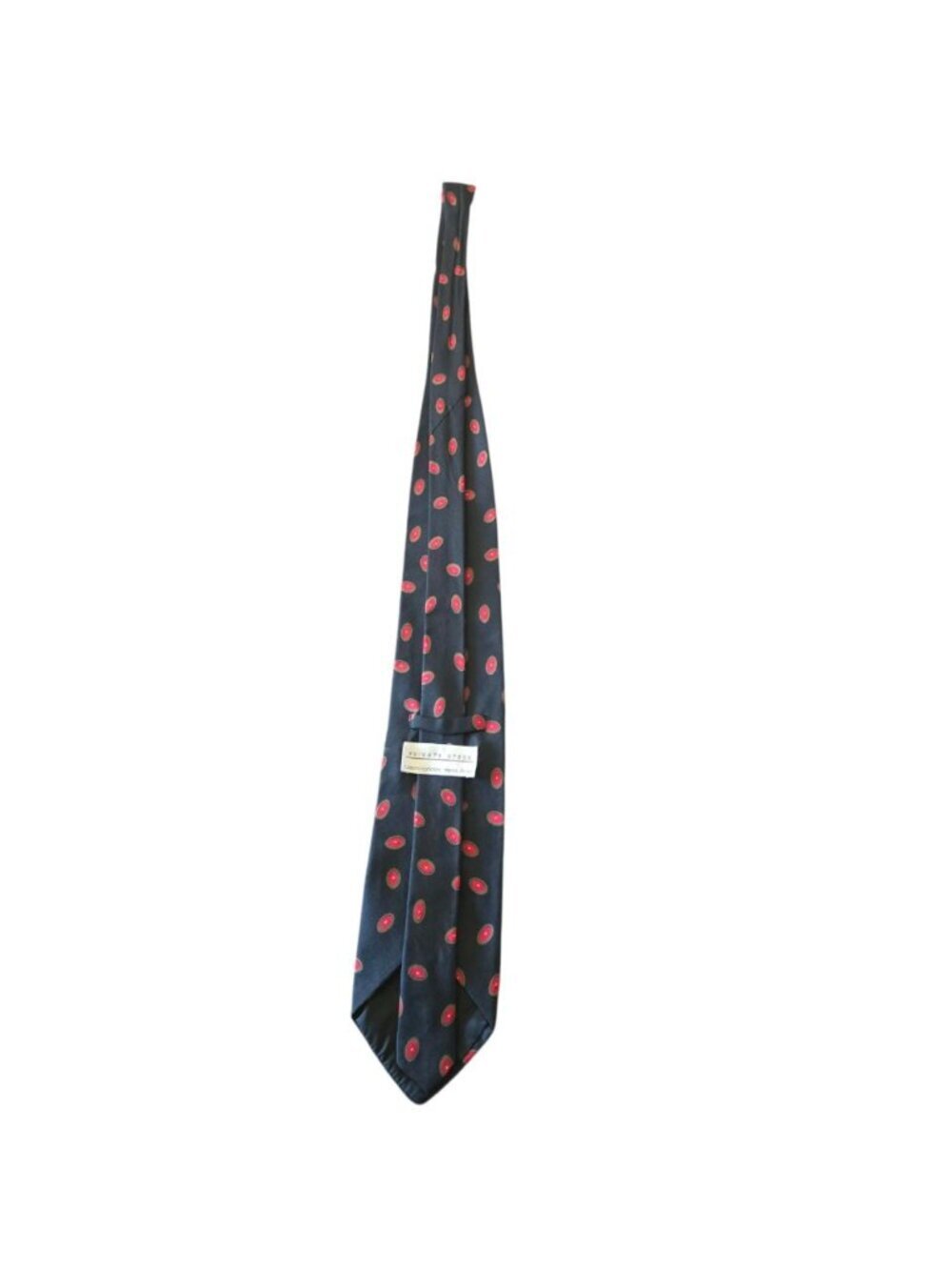 Private Stock Italian Silk Tie Vintage Black Red Gold Medallion Geometric Luxury - Picture 8 of 11